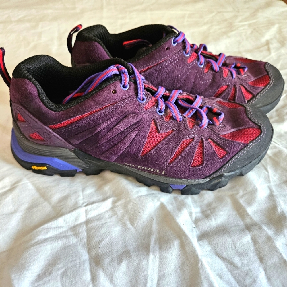 Merrell Waterproof Capra Hiking Shoes Wild Plum